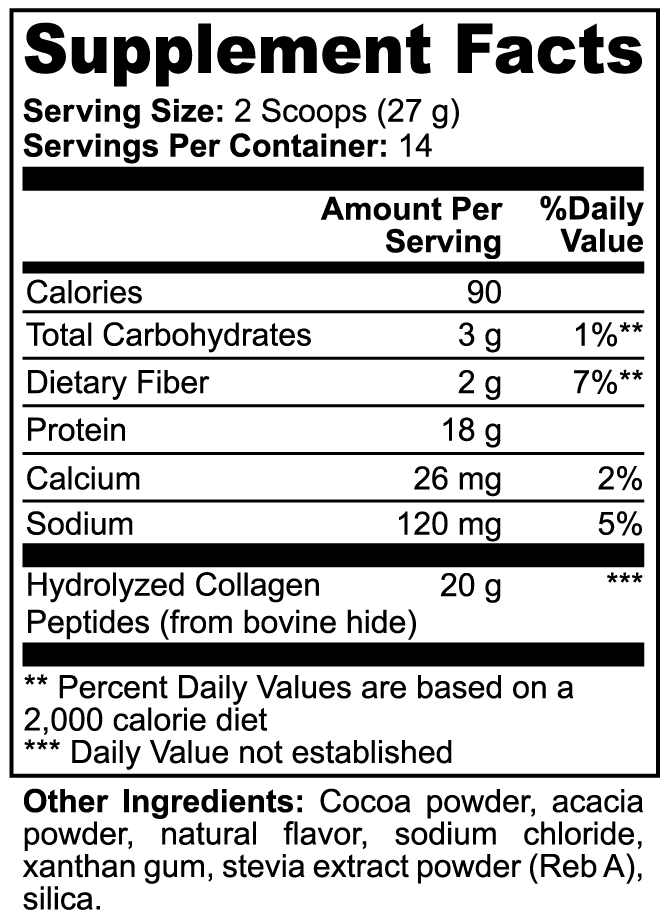 Grass-Fed Collagen Peptides Powder - Chocolate | Supports Skin, Hair, Nails & Joint Health